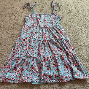 Altar'd State Floral Mini Dress - Red and White on Blue